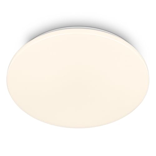 BRILONER - Lampara techo LED con color luz blanco cálido, protección contra polvo y salpicaduras agua, 24W, 2600lm, plafon techo, lamparas salon, 35x5,5cm, blanco