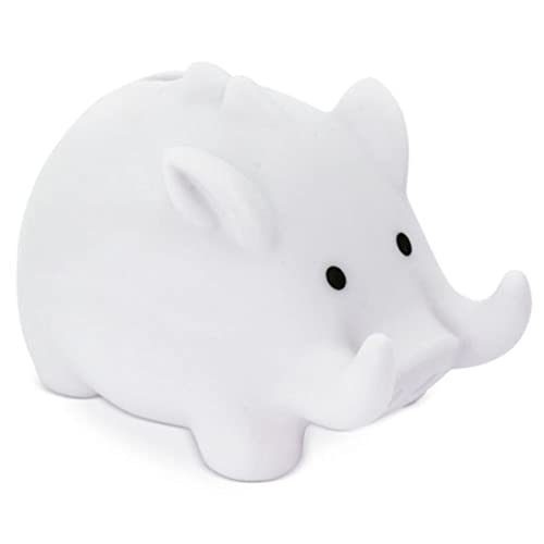 Hucha portamoviles Cerdito de PVC con Suave Cuerpo en Vivos Colores. Huchas Originales pequeña Infantiles con tapón. Hucha Viaje Ligera y Resistente. (Blanco)