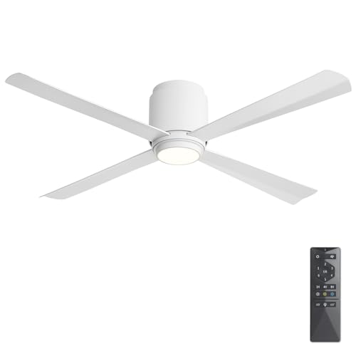 WINGBO 54 Inch Wet-Rated Ceiling Fan with Dimmable Light