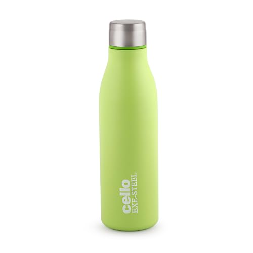 Image of CELLO Gem Stainless Steel Water Bottle for Daily Use 900 ml Green | Easy to Carry & Clean, Rust Proof Leak Proof Freezer & Fridge Safe Single Wall Steel Water Bottle for School Kids, Travel & Office