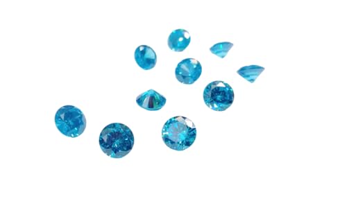 Oxyde de zirconium rond 1mm 15mm aqua pierre synthétique transparente