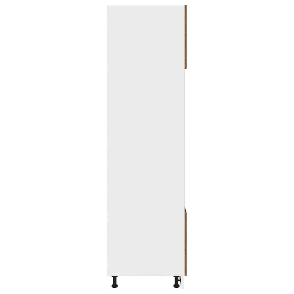 vidaXL Mikrowellenschrank Lyon Altholz-Optik 60x57x207 cm Holzwerkstoff