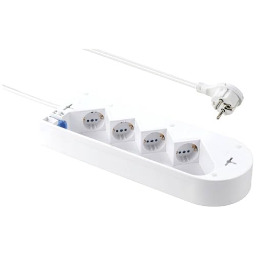 sygonix SY-5228510 Steckdosenleiste mit Schalter 4fach Weiß Schutzkontakt 1 St.