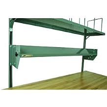 4-6TBS-16 Tilt able Shelf with Front Lip for 72" Workbench, 16 Gauge Steel, Black, 64" Length, 16" Width
