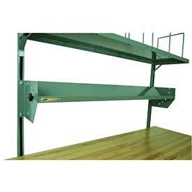4-6TBS-16 Tilt able Shelf with Front Lip for 72" Workbench, 16 Gauge Steel, Black, 64" Length, 16" Width