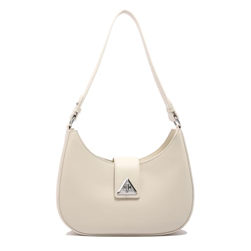 JANSBEN Shoulder Purse Handbag for Women - Small Clutch Purse Trendy Mini Bolsos Para Mujeres Fall Black Crescent Hand Bag with Twist Lock Closure 2024