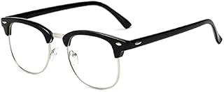 BAIWANLHC Blue Light Blocking Glasses Clear Lens Vintage Metal Frame Eyeglasses Anti Glare Glasses for Work, Playing Games, Playing Computer