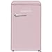 Produktbild WOLKENSTEIN Retro Kühl-Gefrierkombination Kühlschrank WKS125RT SP Pink | 50er Jahre Retro Look | Nutzinhalt 118L| 3*** Gefrierfach | Höhe 89,50cm | Kühlteil 106L | Gefrierteil 12L | 170 kWh | 41dB
