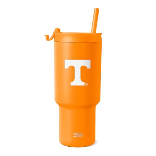 Simple Modern Officially Licensed Collegiate Tennessee Volunteers 30oz Tumbler with Flip Lid and Straws | Insulated Cup Stainless Steel | Gift for Men Women | Trek Collection | University of Tennessee