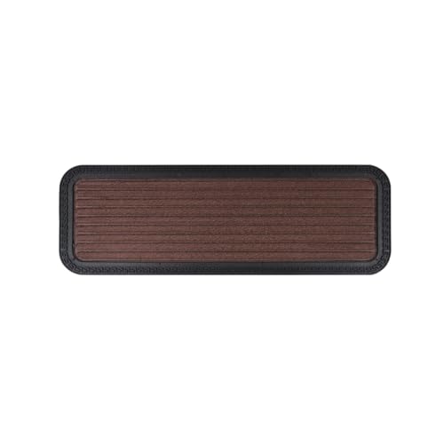 Black Gold Non-Slip Rubber Stair Treads, Brown, 25x75 cm, Textured Surface with Rounded Corners, Modern Geometric Pattern