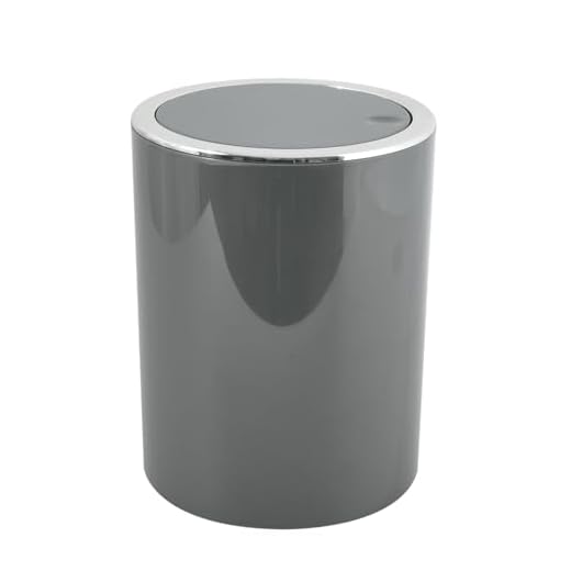 VORHOT Tischmülleimer mit Aufpoppen Deckel, 2L Mini Mülleimer Klein mit 2 Rollen Müllsäcke, Kompaktes Design Mini Kosmetikeimer, Plastik Tischabfalleimer für den Waschtisch 22 * 11 * 13cm 7 MSV Bad Serie Aspen Design Kosmetikeimer Bad Treteimer Schwingdeckeleimer Abfallbehälter mit Schwingdeckel 6 Liter (ØxH): ca. 18,5 x 26 cm Grau