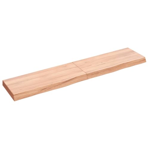 TJROO Estantería flotante hecha a mano, estantería esquinera de madera, decoración para paredes vacías, diseño ahorra espacio, marrón claro, 140 x 30 x 6 cm