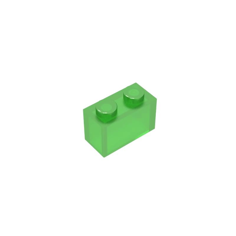 3065 bricks Brick 1x2 Without Bottom Tube 50 Pieces GDS-1545 Compatible with Lego Building Blocks Color:Trans Green — image 1
