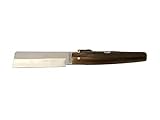 Expósito Navaja artesanía punta cortada Nº 2 con hoja de acero Sandvik 12c27 de 10 cm y empuñadura de cuerno de toro PC-2 artesanal clásica de Albacete. Original y única + Portabotellas regalo