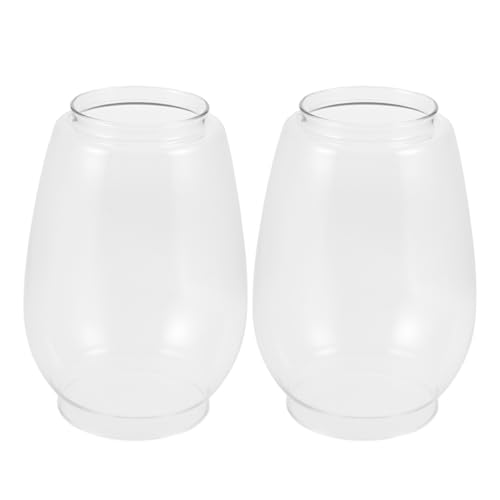 MAGICLULU 2pièces Verre Lampe à Pétrole Lot De Abat-jours De Remplacement Transparents Pour Lampes à Pétrole Couvercle De Vintage Cheminée Supérieure Pour à