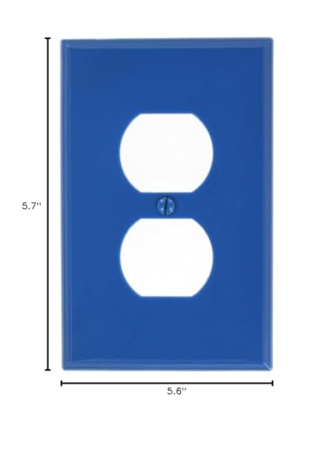 Image of Leviton 1-Gang, 1-Duplex, Midway Nylon Wallplate, Midway Size, 1 Pack, PJ8-BU, Blue