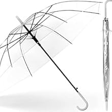 vanshora Transparent Umbrella Windproof Clear Dome Umbrella With J Shape Handle Lightweight Stylish Rain Protection Umbrella For Women Girls Kids Office Travel Photoshoot Use-picture-11