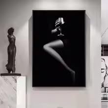 Affiche murale femme noir et blanc KEMEIQI impression toile 70x110 cm