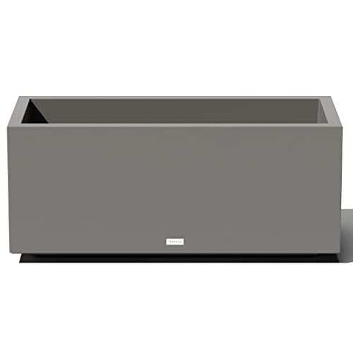 Veradek Block Series Long Box Planter - Large Rectangular Planter for Indoor or Outdoor Patio/Porch | Durable All-Weather Use with Drainage Holes | Modern Décor for Tall Plants, Flowers or Shrubs