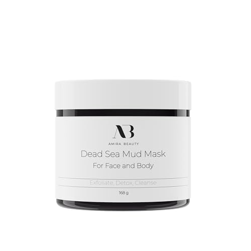 Amira Beauty Dead Sea Mud Mask for Face and Body - Reduces Pores, Acne, Blackheads and Texture - For All Skin Types 11.OZ