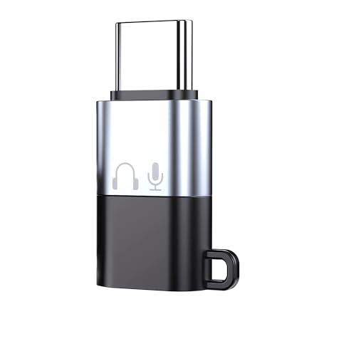 USB C to Lightning Headphone Audio Adapter, Type C Male to Female Lightning Headphones Converter with Charge Data Transfer (Silver/USBC1Pack/Call)