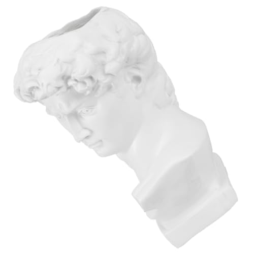 ULTECHNOVO Portalápices Negro Estatua de David de Resina, Jarrón Diseño de Retrato Artístico, Decoración de Escritorio para Oficina y Hogar, Contenedor Funcional para Bolígrafos y Brochas