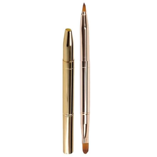 Cepillo de maquillaje de labios de doble extremo, pinceles de maquillaje de labios retráctiles | Aplicador de maquillaje portátil para forro de lápiz labial - Cepillo corrector de palo en