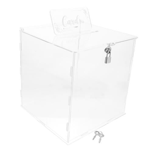 Angoily Acrylic Card Box for Wedding Lockable Perfect for Bridal Shower Party Favor Receptions Elegant Decorative Storage