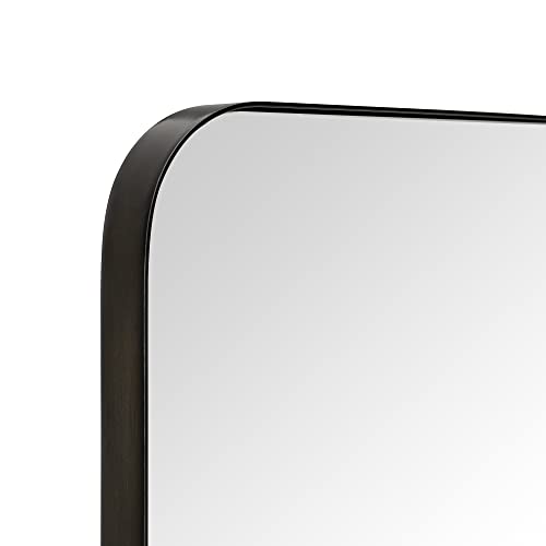 Gracto 24X36'' Oil Rubbed Bronze Bathroom Mirror Bronze Metal Framed Rounded Rectangle Bathroom Vanity Mirror For Wall Vertical And Horizontal Hanging For Bathroom #TOP1