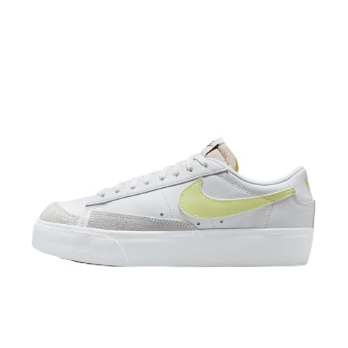 Image of Nike Blazer Low Platform Women's Shoes (DJ0292-115, White/Team Orange/Black/Life Lime), White/Team Orange/Black/Life Lime, 6 UK