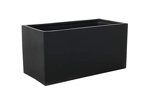 Vivanno Pflanzkübel Pflanztrog Blumentrog Fiberglas Anthrazit Maxi 30x60x30