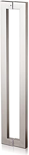 Gthtuhfd Sliver Door Pull Handle Glass Wood Barn Door Sliding Handle, Commercial Heavy Duty Entrance Door Pull Handle With Install Fitting, Interior Exterior Push Pull Door Handle E,-150Cm/59In
