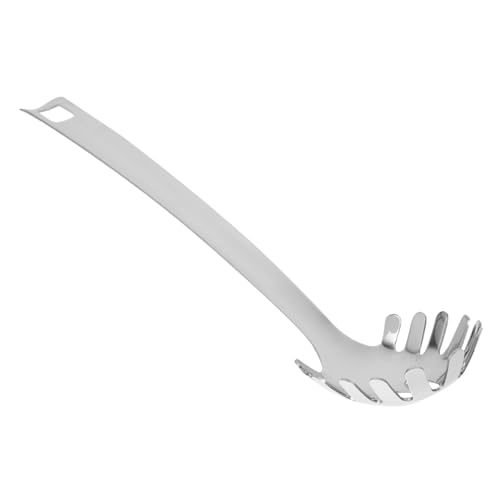 HIAKDOFT Cuchara para Pasta de Acero Inoxidable con Mango Ergonómico Colador para Fideos Utensilio de Cocina Duradero y Práctico para Servir Espaguetis y Noodles