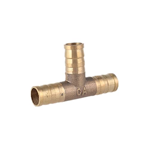 XU-XINGFU Tubería de latón de latón ajustado 2 3 4 vías T y Manguera recta Barb 4 5 6 8 10 12 14 16 16mm Conector de cobre con conector de cobre Adaptador de acoplador Cover