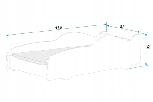 All4All Autobett - Cars - Bett - Kinderbett - 80x160cm - Rennwagenbett - Polizeiauto - Jugendbett - Spielbett (Autorennen, mit Matratze)