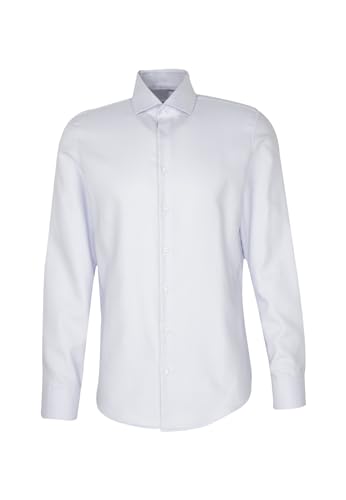 Chemise Seidensticker finie les plis coupe ajustée homme manches longues bleu