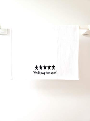 Cotton Kitchen Hand Towels Set, Soft Highly Absorbent 100% Terry Cloth Tea Towel Simple Funny Design Decorative Durable Large White Bathroom Powder Room Gift 28 X 12 Inches Set Of 3 (Bathroom) #TOP3