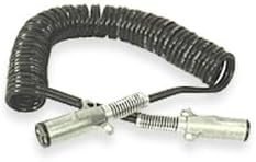 Velvac 590172 Coiled Cable 15' Two Pole Coiled Cable Assembly, 4 Gauge