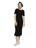 Geripptes T-Shirt-Kleid mit seitlichen Schlitzen