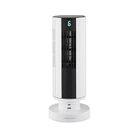 Morphy Richards Air Flex 14 Tower Fan with Built-In Device Charger, Compact Design, Powerful DC Motor, Touch Panel Control, 90° Oscillation, 7 Hour Timer, 6 Speed Settings, White, 820250