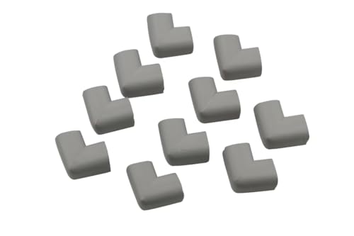 Image of WONDERLAND Soft Rubber Foam Corner Protector Guards for Baby, Furniture Corner Guard, Edge Safety Bumpers, 3M Adhesive Pre-Taped (White /Brown, 10 Corners) (Coffee) (Gray)