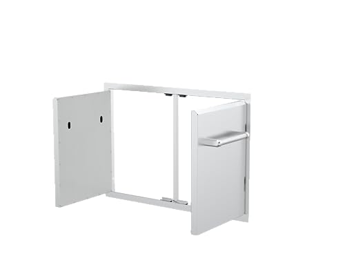 Image of SPIRE 33 inch Built-in Double Access Door, Stainless Steel, Heavy-Duty Handles, Universal Mount, Perfect for Outdoor Kitchens & Islands, BBQ, Outdoor Grilling, Backyards, 780-0018B