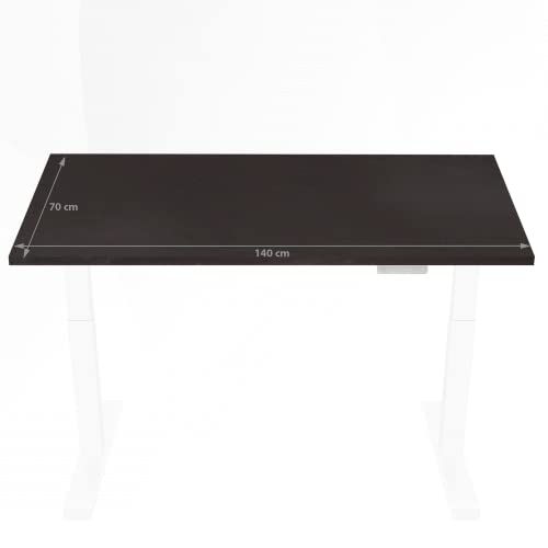 FANZTOOL Tischplatte Schwarz 140x70x1,8 cm, MDF Holzplatte mit Hochdrucklaminat, Arbeitsplatte für Schreibtisch und Esstisch