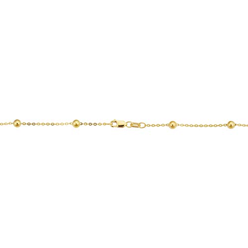 14k Yellow Gold Filled 4 mm Ball Station Satellite Necklace for Women (16, 18, 20, 24 or 30 inch)3