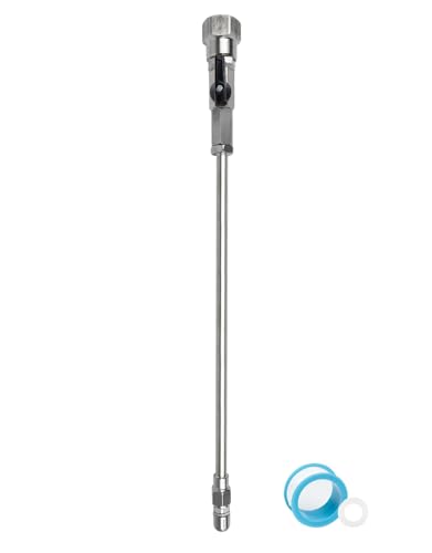 All-Metal RV Toilet Wand with Shut-Off Valve, RV Black Tank Cleaner Wand with 360 Degree Swivel