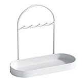 Soporte organizador de joyas, soporte de almacenamiento con gancho para bandeja | Soporte para llaves de entrada para collares, aretes, pulseras, tocador, dormitorio, habitación, escritorio