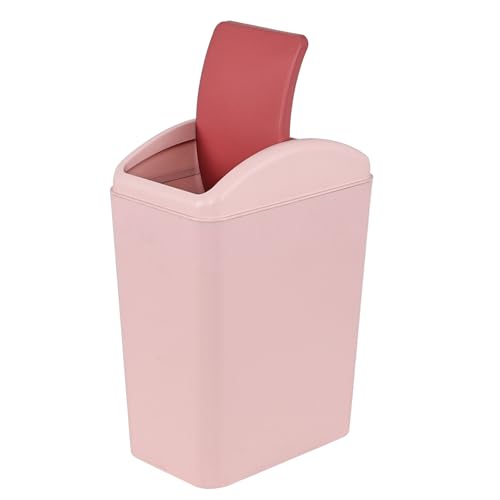 Caneca de basura plástica 4 galones con tapa rosa