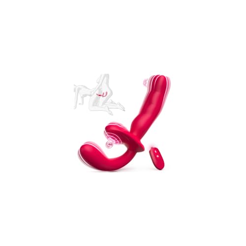 Strapless Strap on Dildo Sex Toys - Double Ended Anal Dildo Detachable Wearable G-Spot Vibrator with Remote Control Finger Design Vibrating Butt Plug Adult Toys for Women Lesbians & Couples
