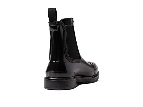 Hunter Commando Chelsea Gloss Boot For Women - Round Toe, Block Heel, Flexible Gusset And Grip - Black 10 M #TOP4
