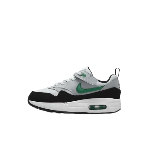 Nike Air Max 1 EasyOn Little Kids' Shoes (DZ3308-108, White/Pure Platinum/Black/Stadium Green) Size 9